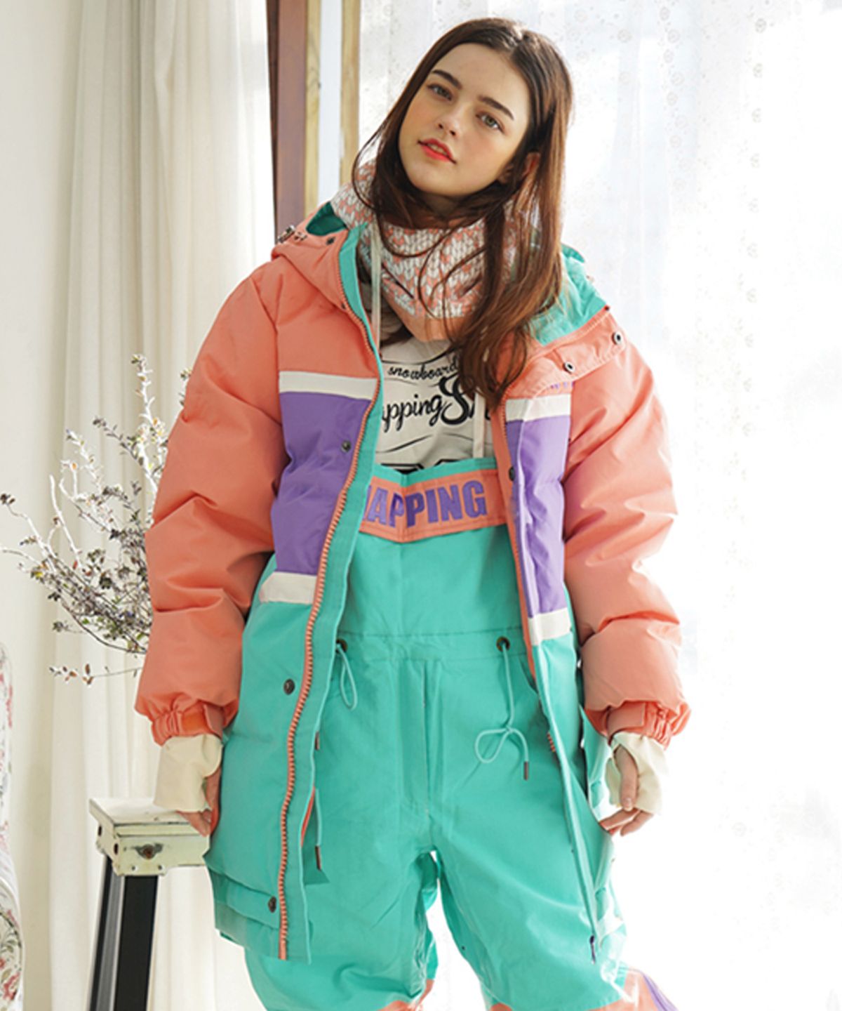 내핑스노우(NAPPINGSNOW) 1920-J-2 THREESNOW(쓰리스노우PINK/PUPLE/SKY)JKT
