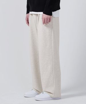 원턱 와이드 스웨트팬츠 오트밀