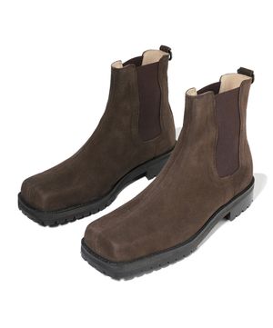 중앙절개 스퀘어토 스웨이드 워커솔 첼시부츠 5706-QS [DARK BROWN]