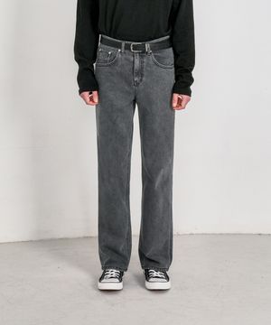 M160 스트레이트 데님 팬츠_그레이 [숏기장 추가]