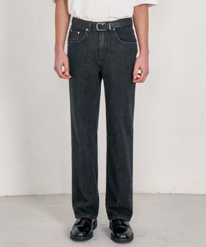 M160 스트레이트 데님 팬츠_블랙 [숏기장 추가]