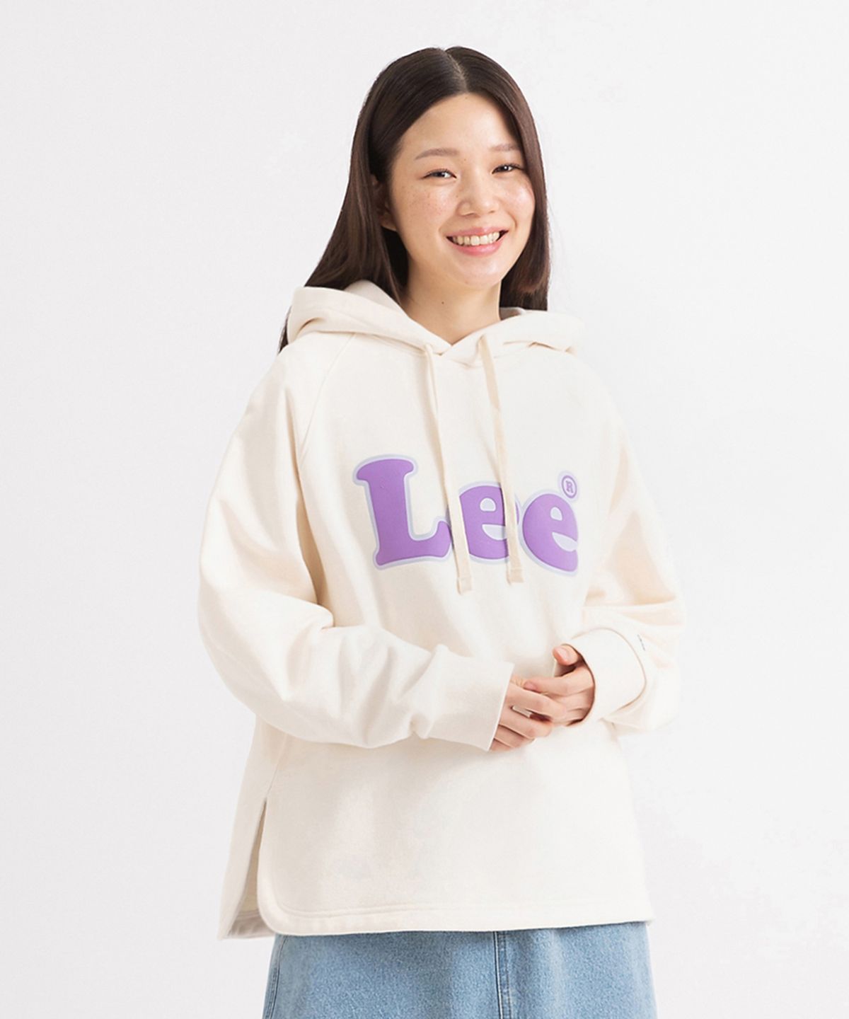 리(LEE) 우먼스 빈티지 로고 후디 아이보리