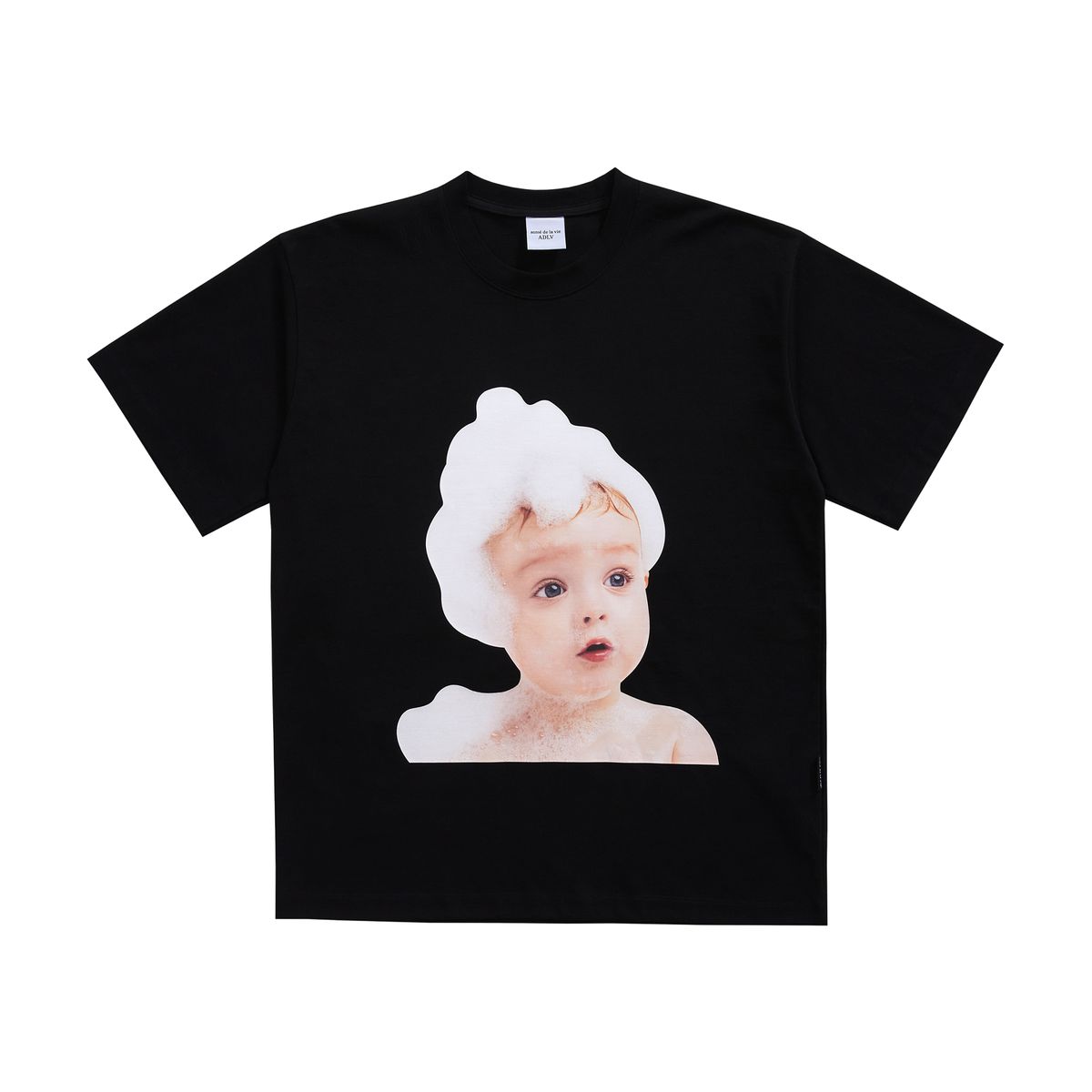 아크메드라비(ACME DE LA VIE) ADLV BABY FACE SHORT SLEEVE T-SHIRT BLACK BUBBLE
