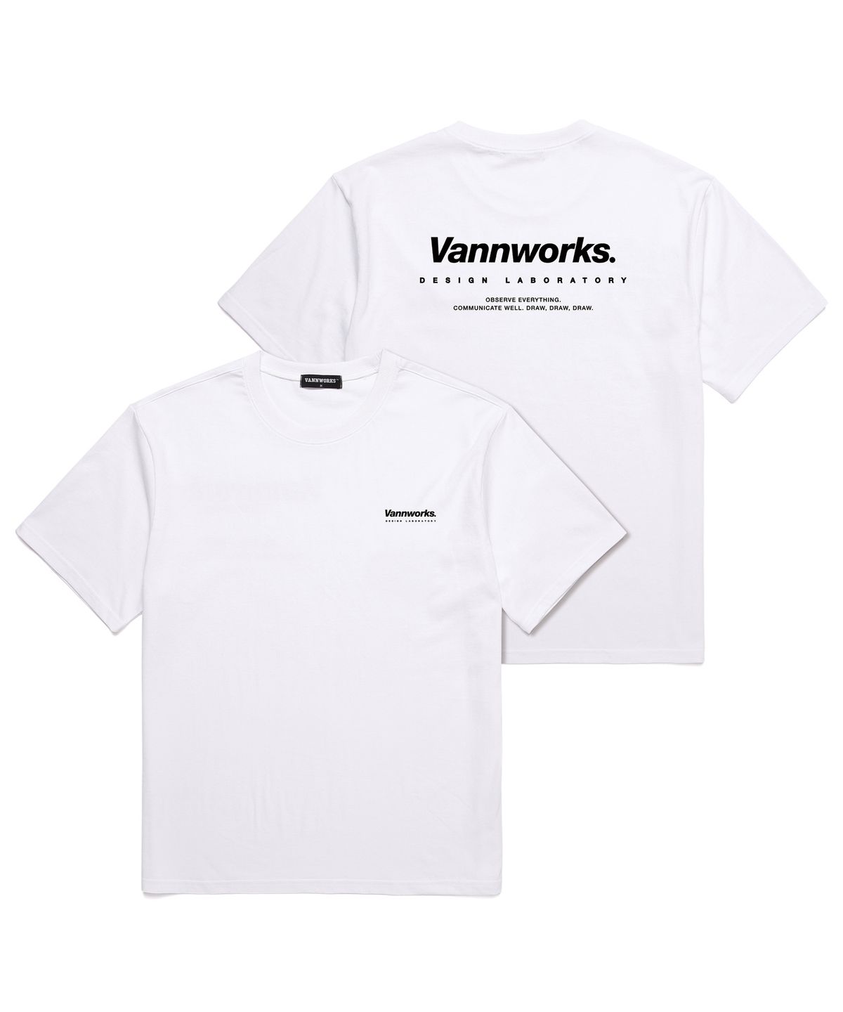 밴웍스(VANNWORKS) 뉴 미니멀리즘 로고 오버핏 반팔 티셔츠 (VNCTS201) 화이트
