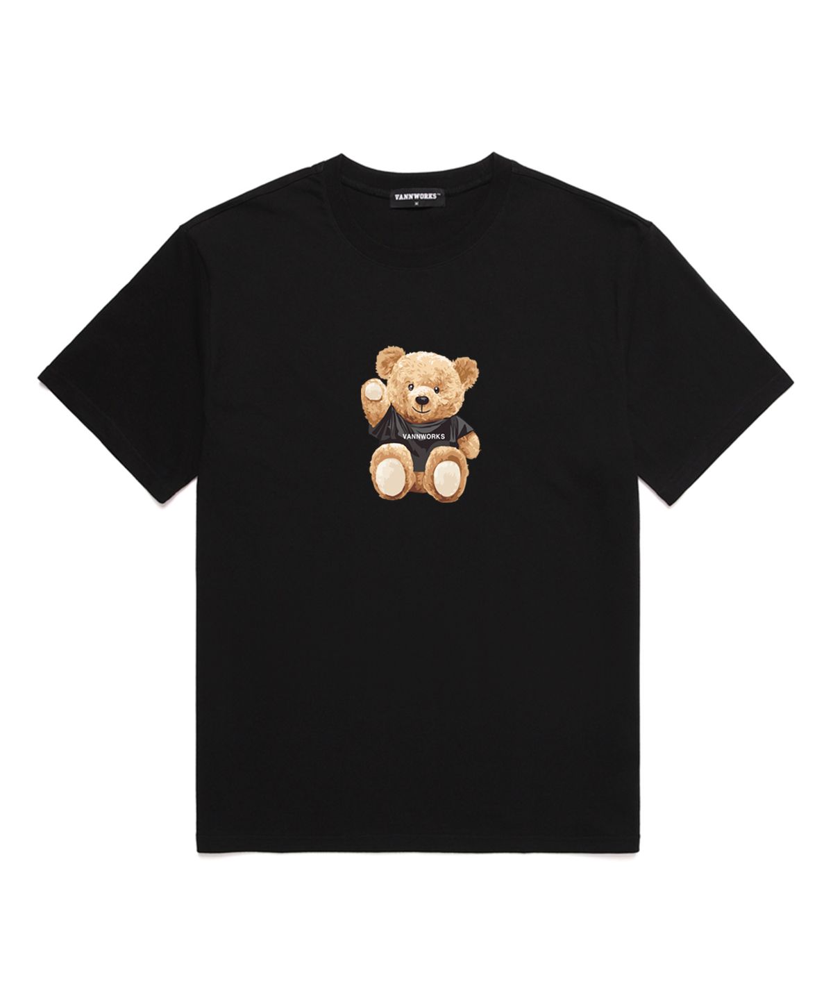 밴웍스(VANNWORKS) SITTING BEAR 오버핏 반팔 티셔츠(VNDTS204) 블랙