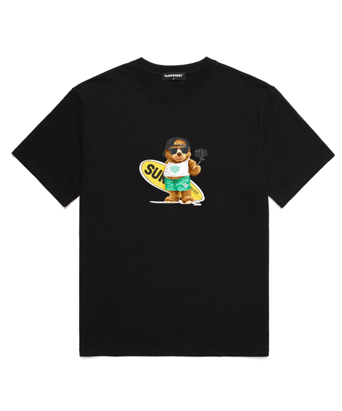 밴웍스(VANNWORKS) SURF BEAR  오버핏 반팔 티셔츠 (VNDTS210) 블랙