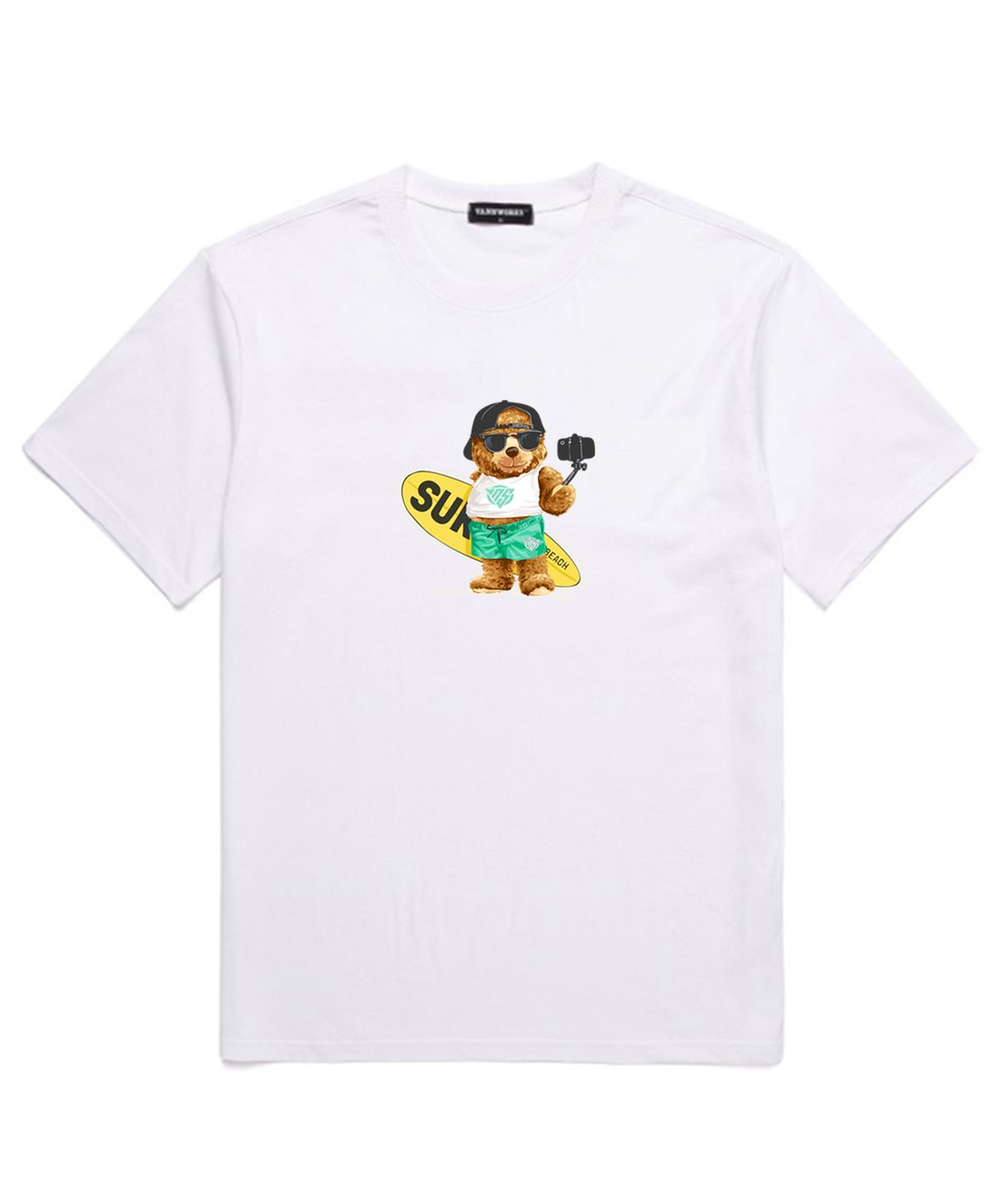 밴웍스(VANNWORKS) SURF BEAR  오버핏 반팔 티셔츠 (VNDTS210) 화이트