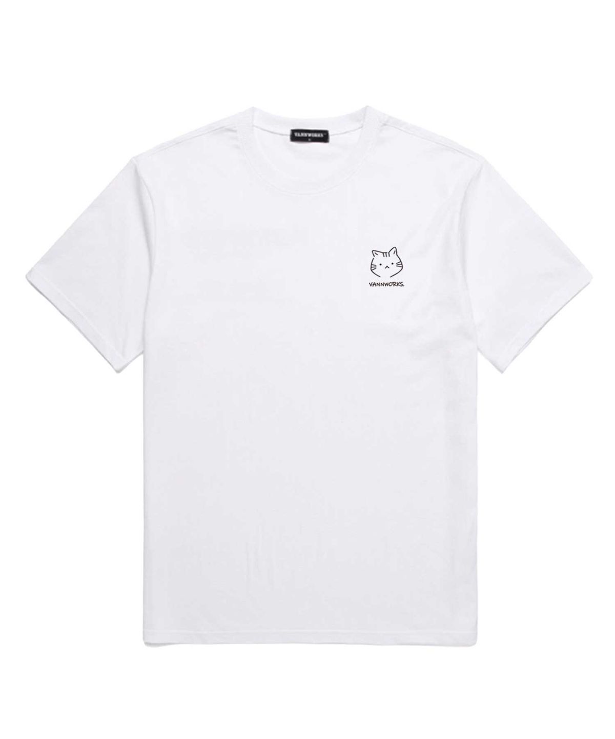 밴웍스(VANNWORKS) 야옹이 오버핏 반팔 티셔츠 (VNDTS214) 화이트