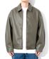 LB Synthetic Leather Single Jacket (Grey Khaki)