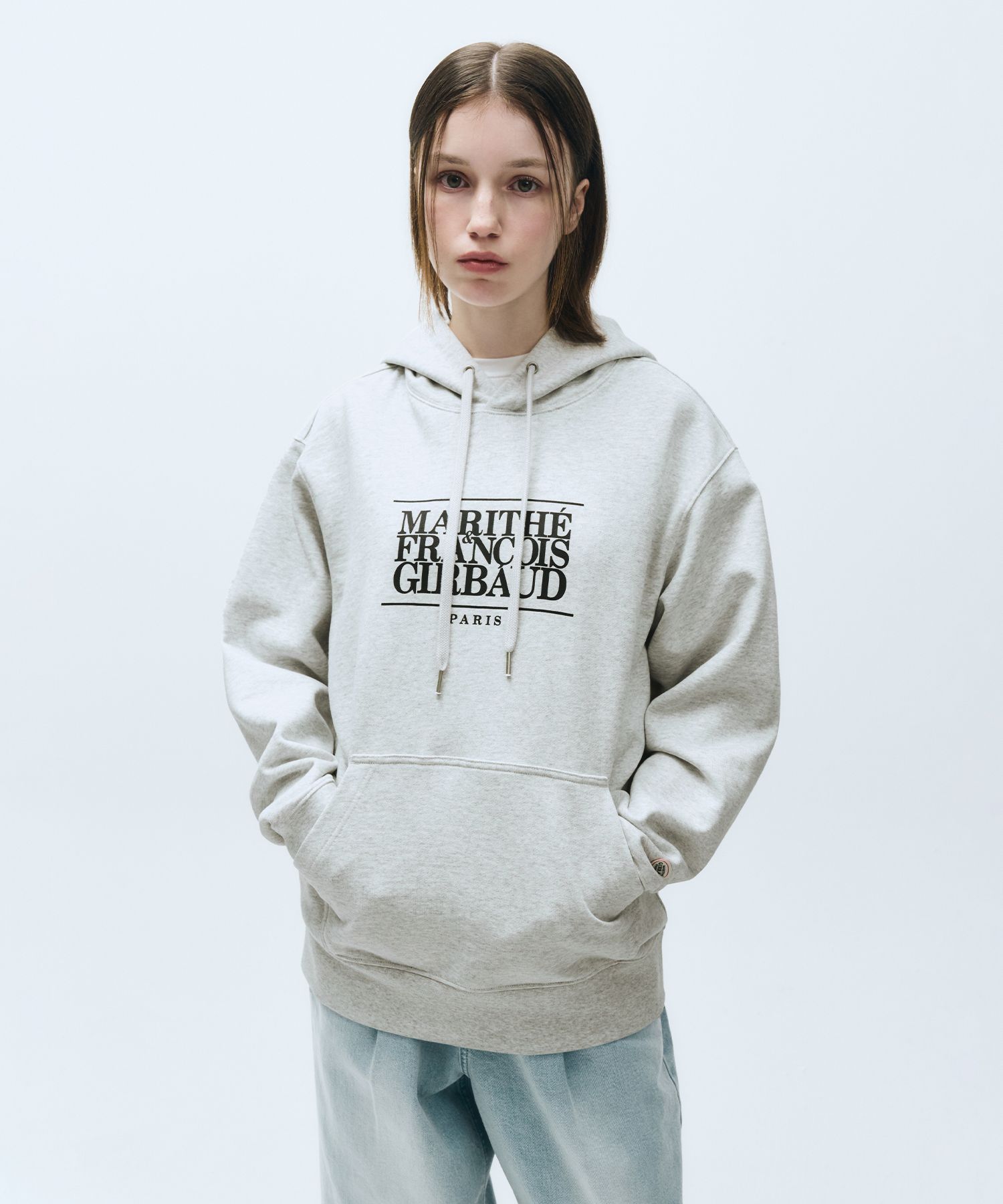 MUSINSA | MARITHÉ CLASSIC LOGO HOODIE light heather gray