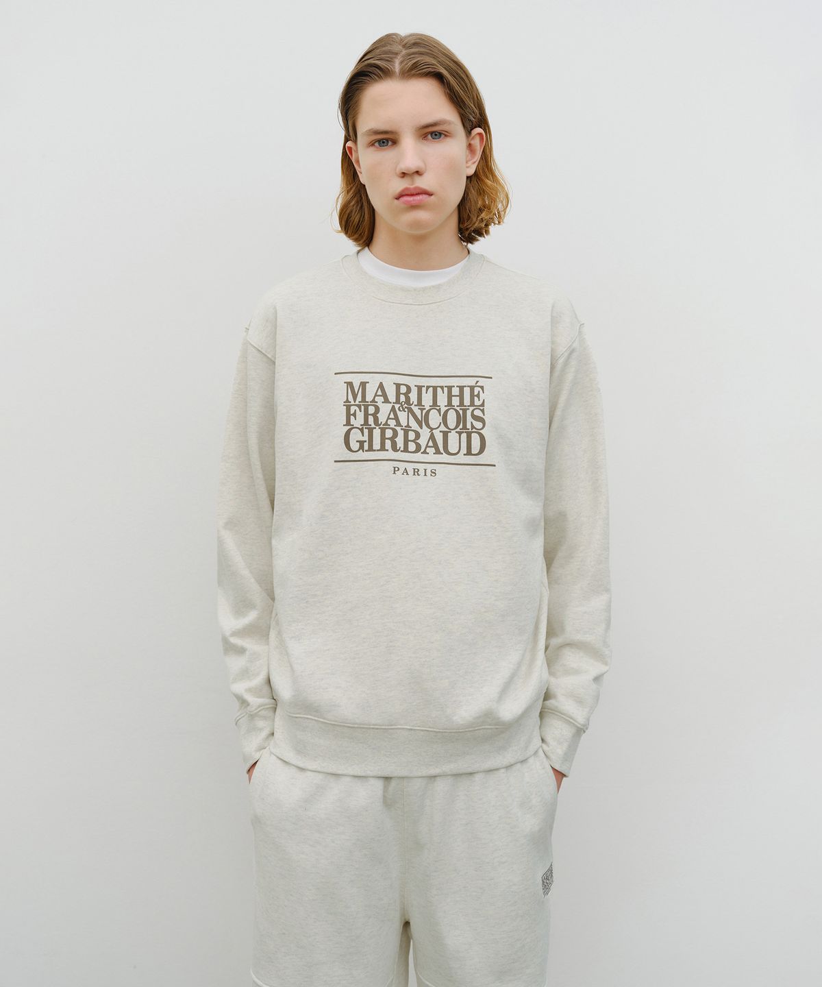 마리떼 프랑소와 저버(MARITHÉ + FRANҪOIS GIRBAUD) CLASSIC LOGO SWEATSHIRT oatmeal