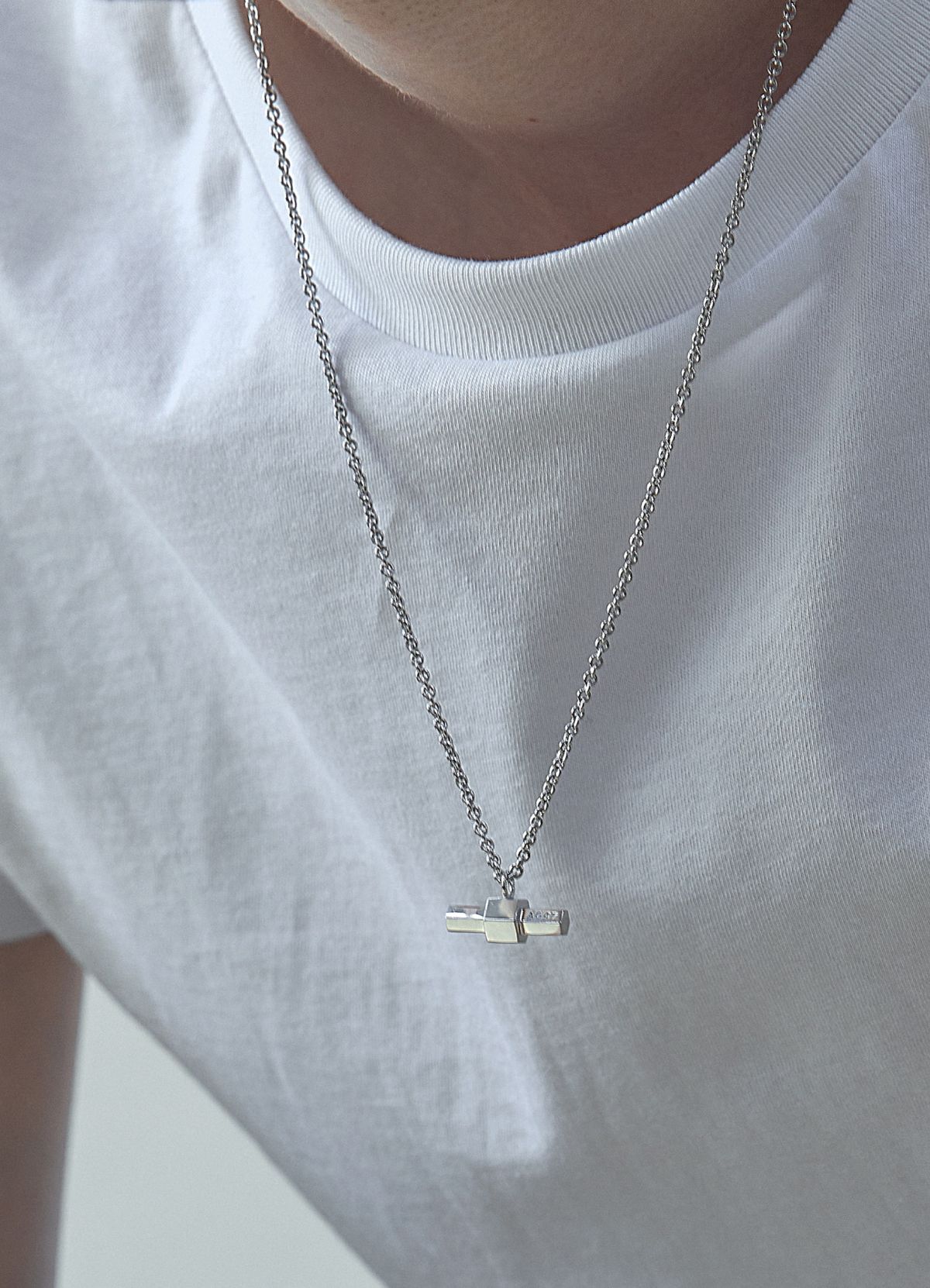 에이지47(AG47) [silver925] stick necklace hexagon  width