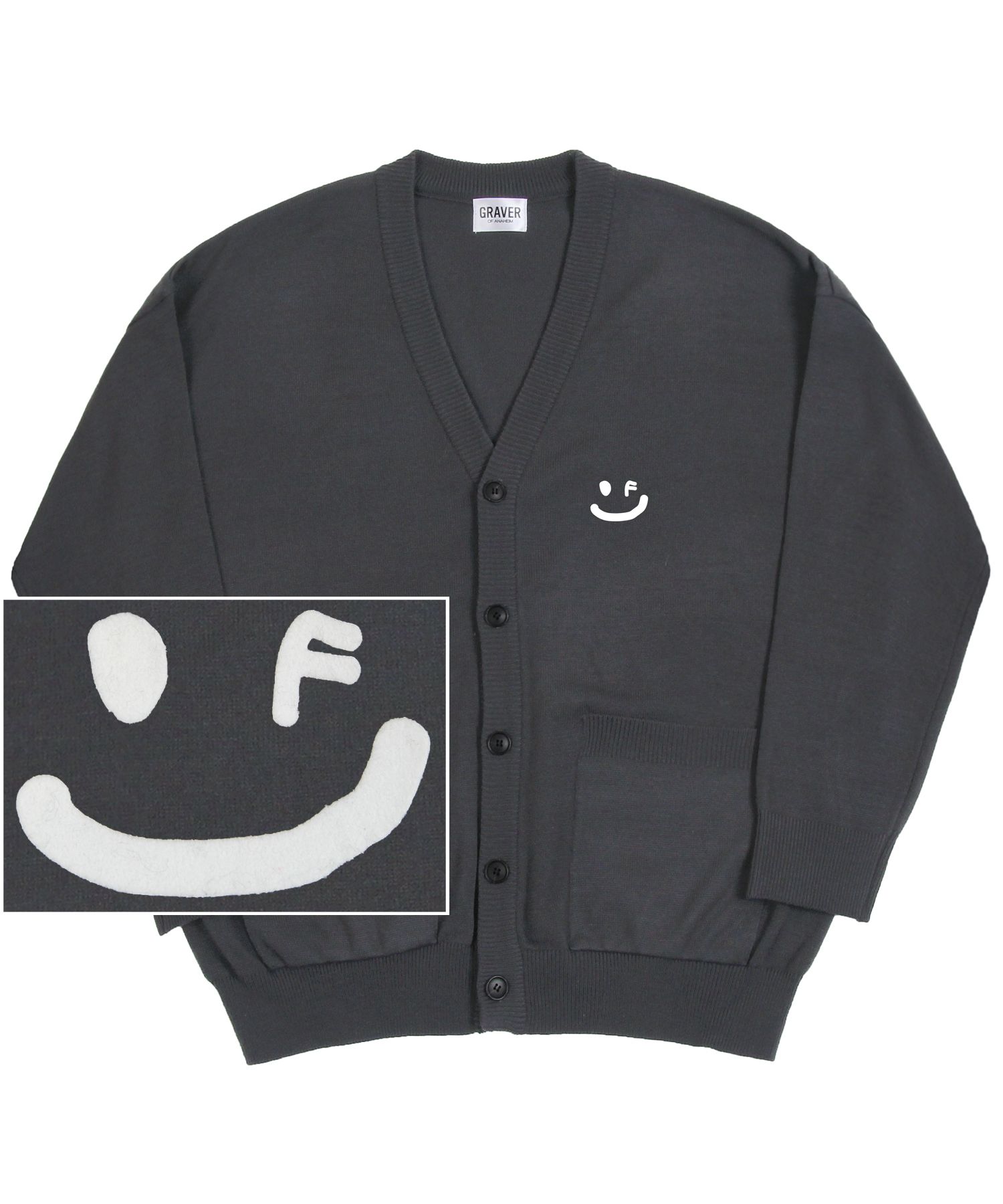 [GRAVER]★DRAWING SMILE STRIPED COLLAR KNIT Designer fashion, Seoul-fully created | W Concept