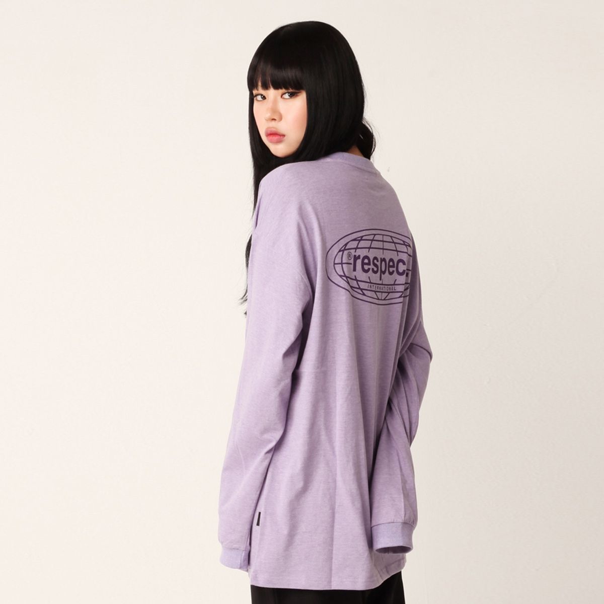 리스펙트(RESPECT) back logo long sleeve (purple)