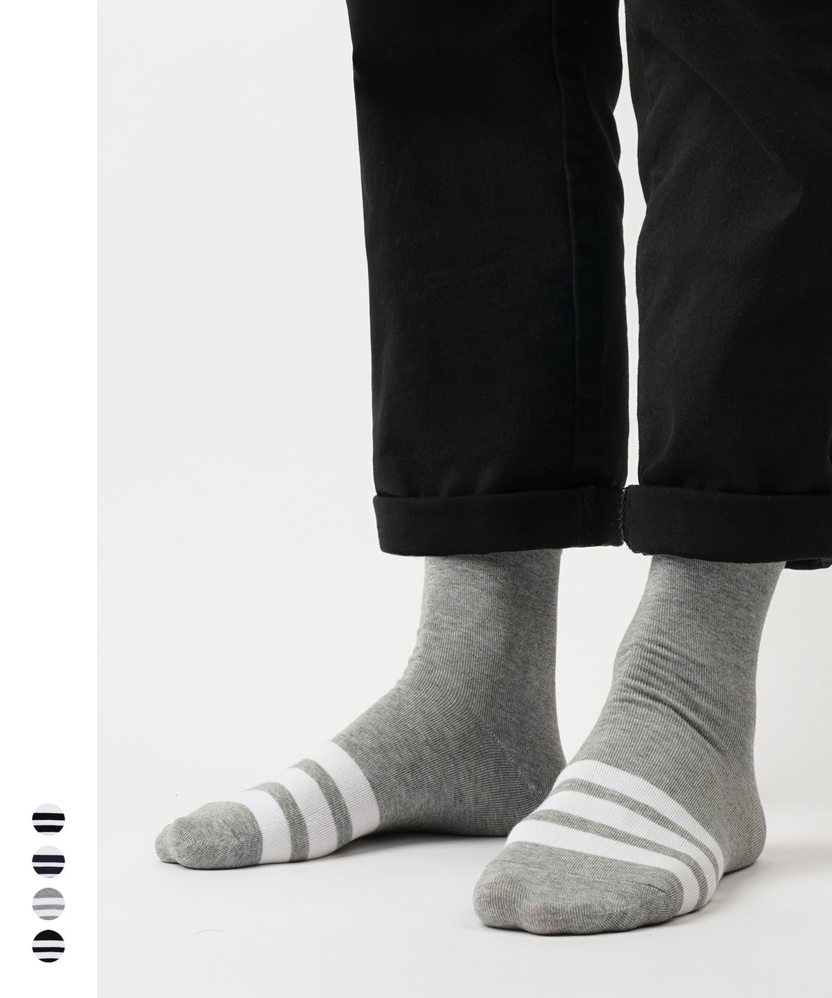 노디자인(NODESIGN) [8PACK]남성용 바닥 삼선 중목 패션