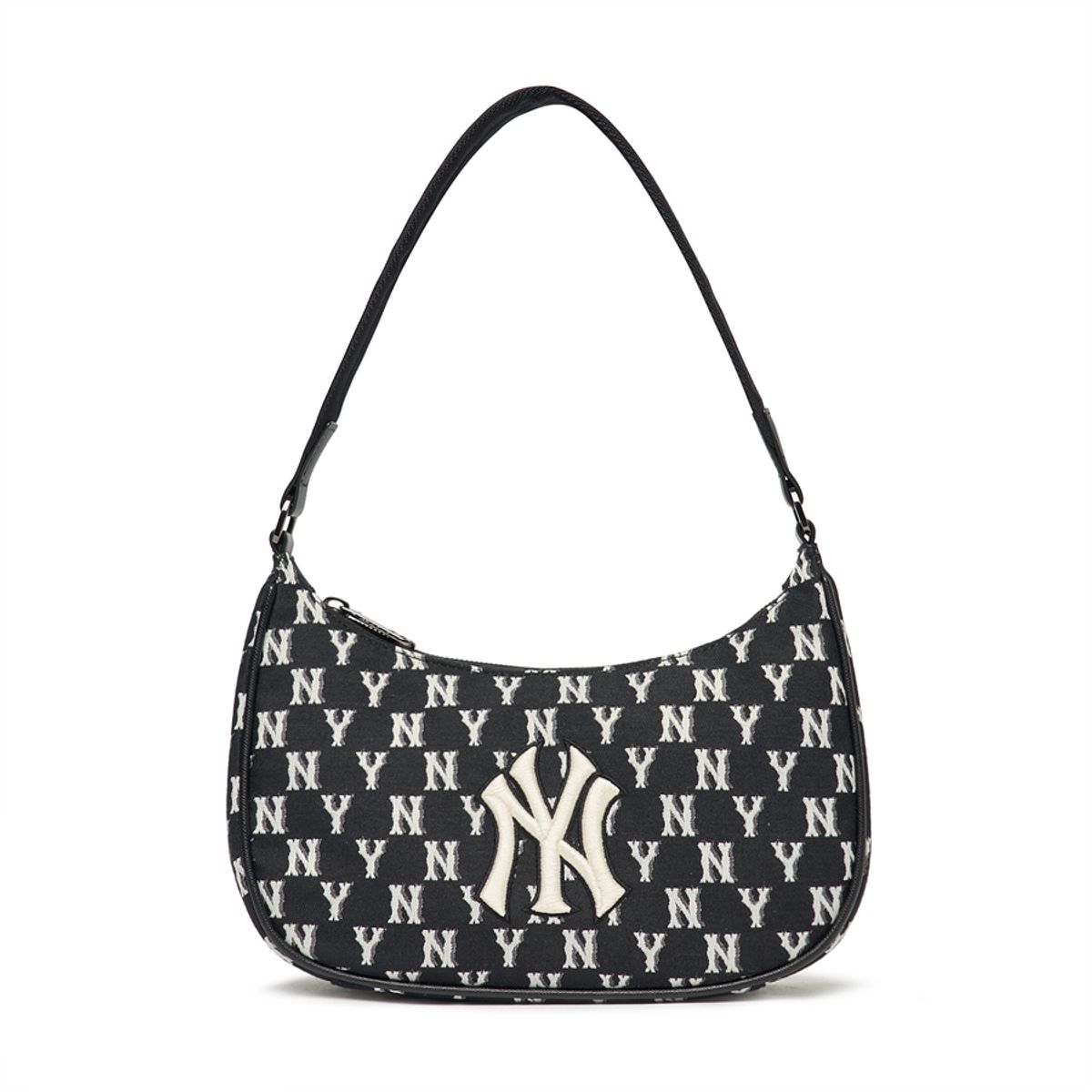 엠엘비(MLB) 모노그램 자카드 호보백 NY (Black)