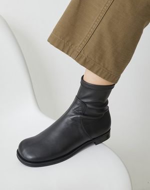 BKB20403 PEBBLE SPAN ANKLE BOOTS /2colors