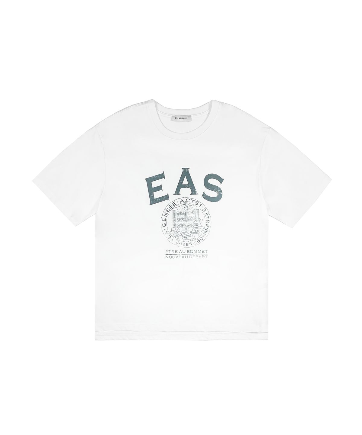에트오소메(ETRE AU SOMMET) EAS  로고 하프 티셔츠 (화이트/남녀공용)