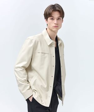 LAMBSKIN SHIRTS JACKET (IVORY)
