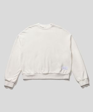 런업 X 플랙 무지 로고 스웨트셔츠 화이트