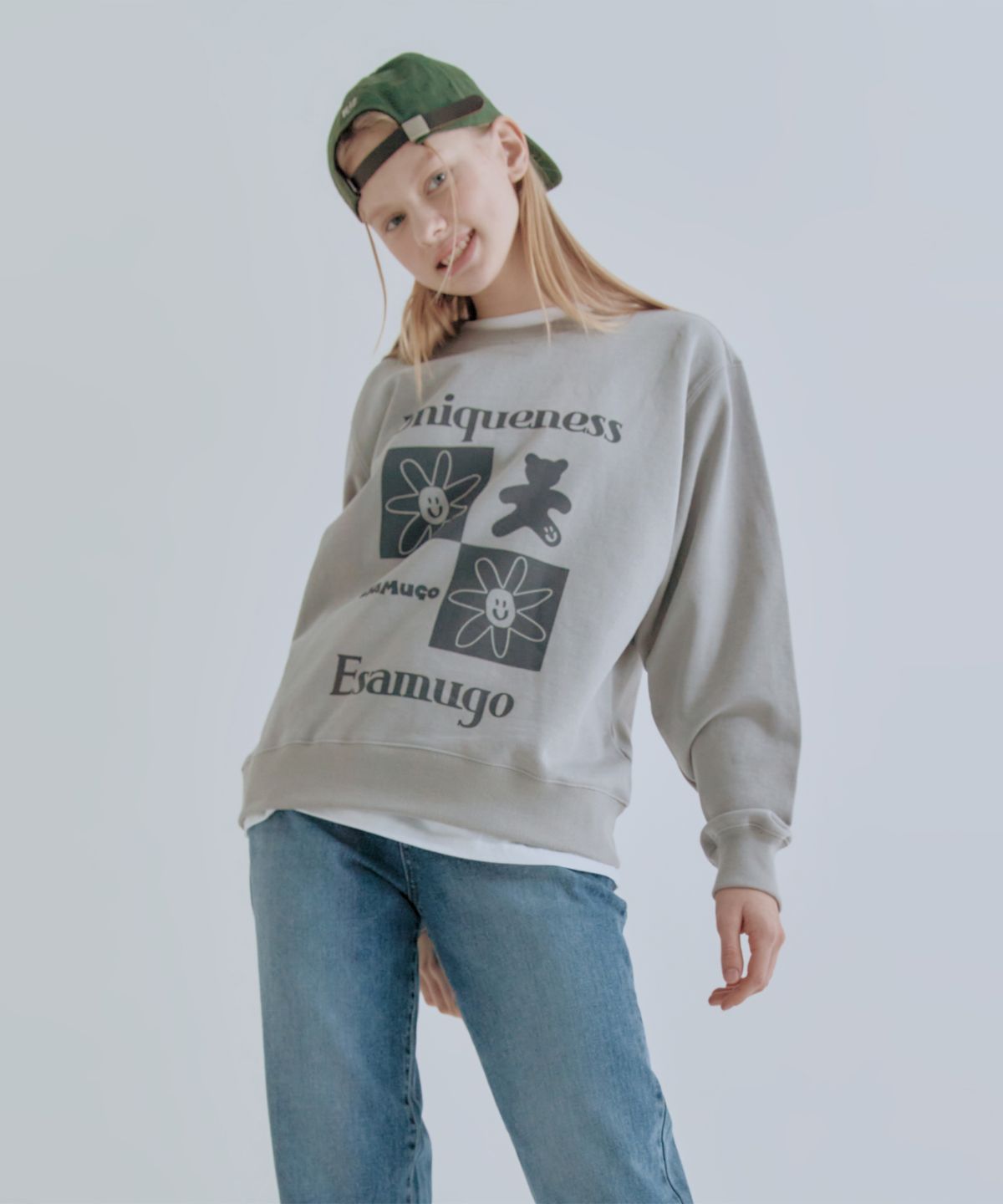 23.65(23.65) CHECK BEAR SWEAT SHIRT COCOA