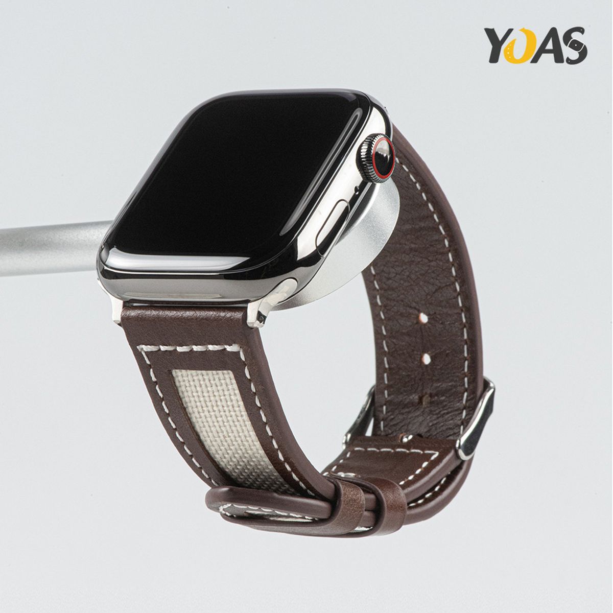 요아스(YOAS) 스퀘어 가죽 캔버스 애플워치 스트랩 38/40/41mm
