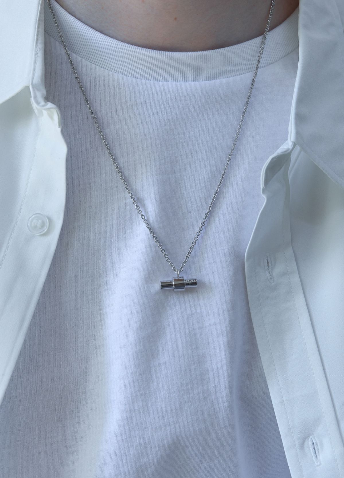 에이지47(AG47) [silver925] stick necklace circle  width