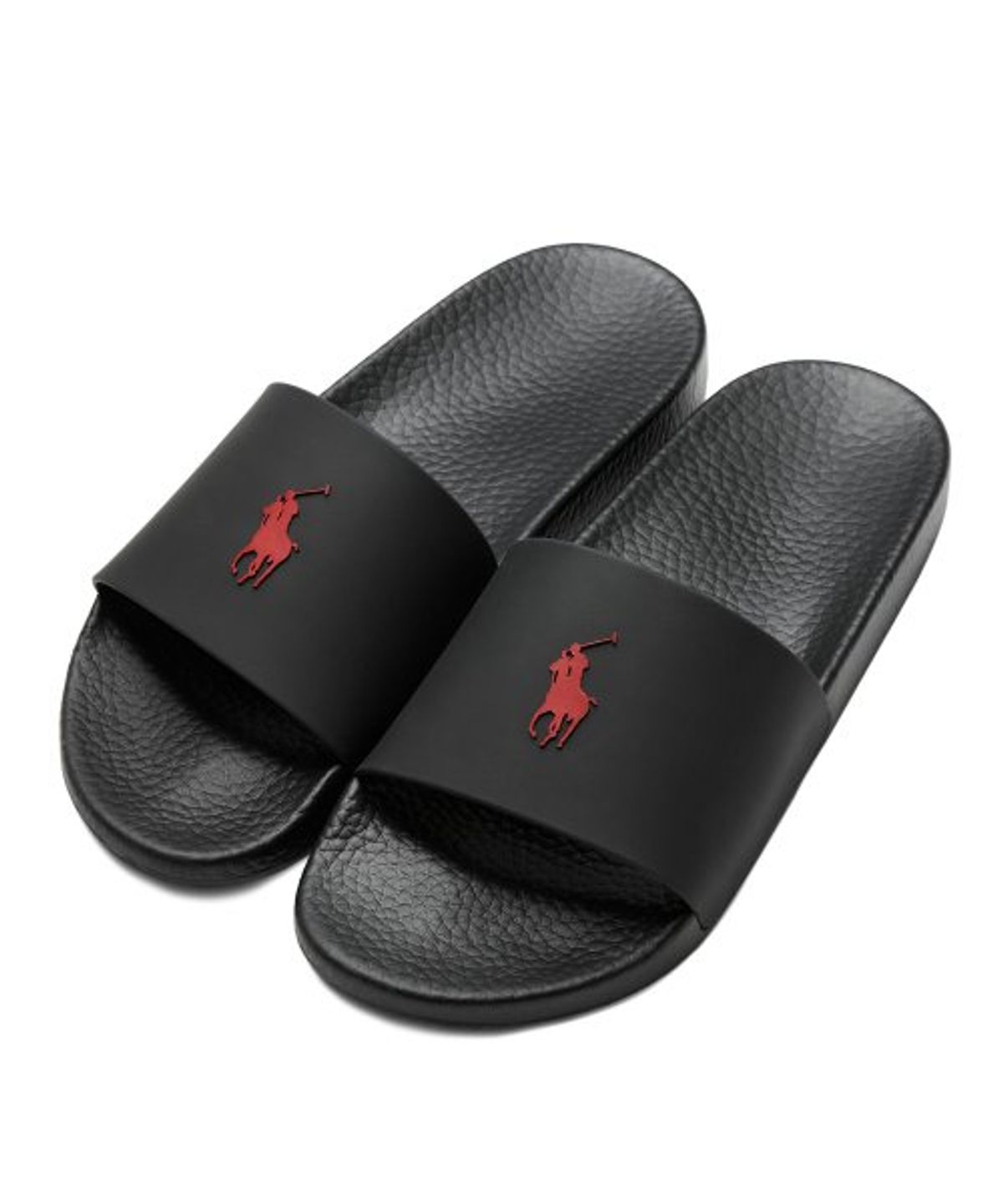 폴로 랄프 로렌(POLO RALPH LAUREN) 시그니처 포니 슬라이드 - 블랙