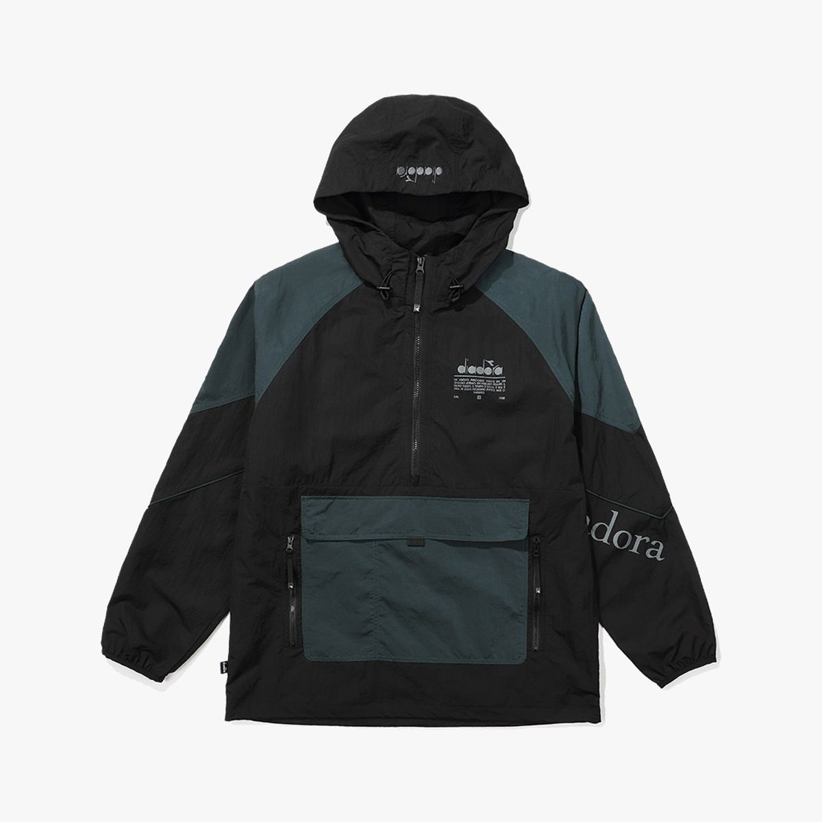 디아도라(diadora) 2022 MVB 아노락 자켓 BLACK