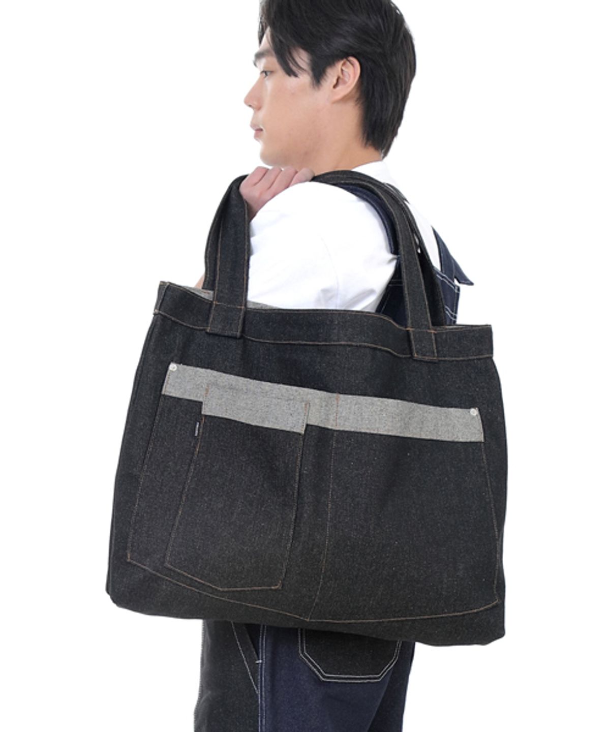 세인트크루(SAINTCREW) 워커앤빌더 메가빅 데님숄더백 WBM-109 블랙 BRS