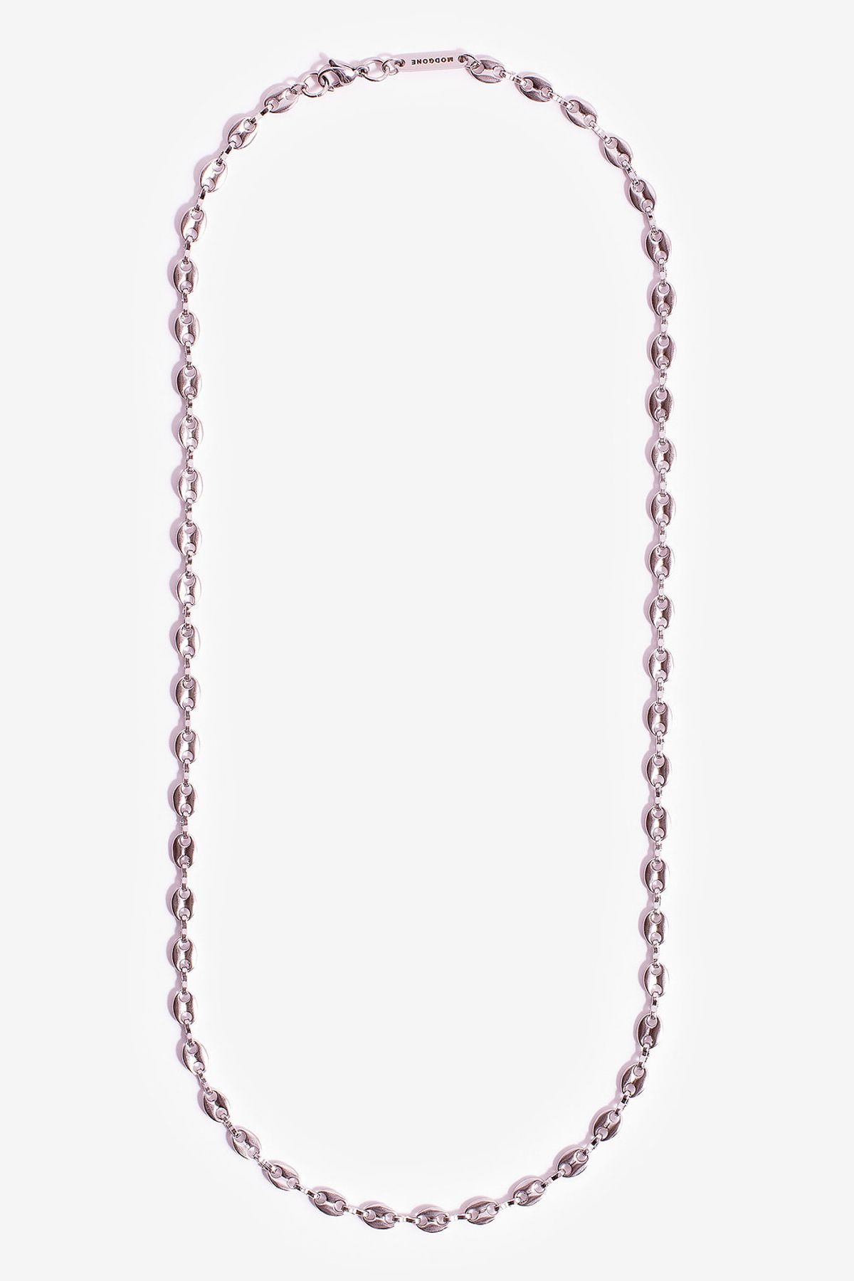 모드곤(MODGONE) 실버톤 빈체인 심플 롱 목걸이 Silver-tone Bean Chains Simple Long necklace