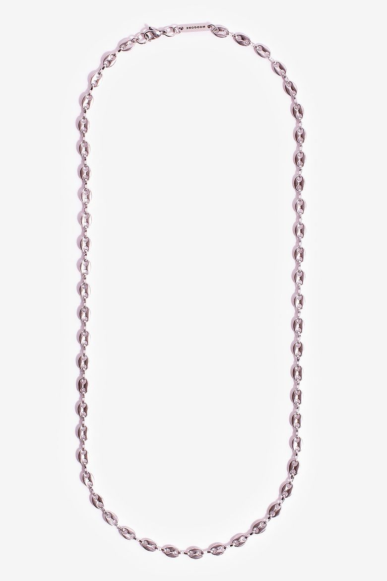 실버톤 빈체인 심플 롱 목걸이 Silver-tone Bean Chains Simple Long necklace
