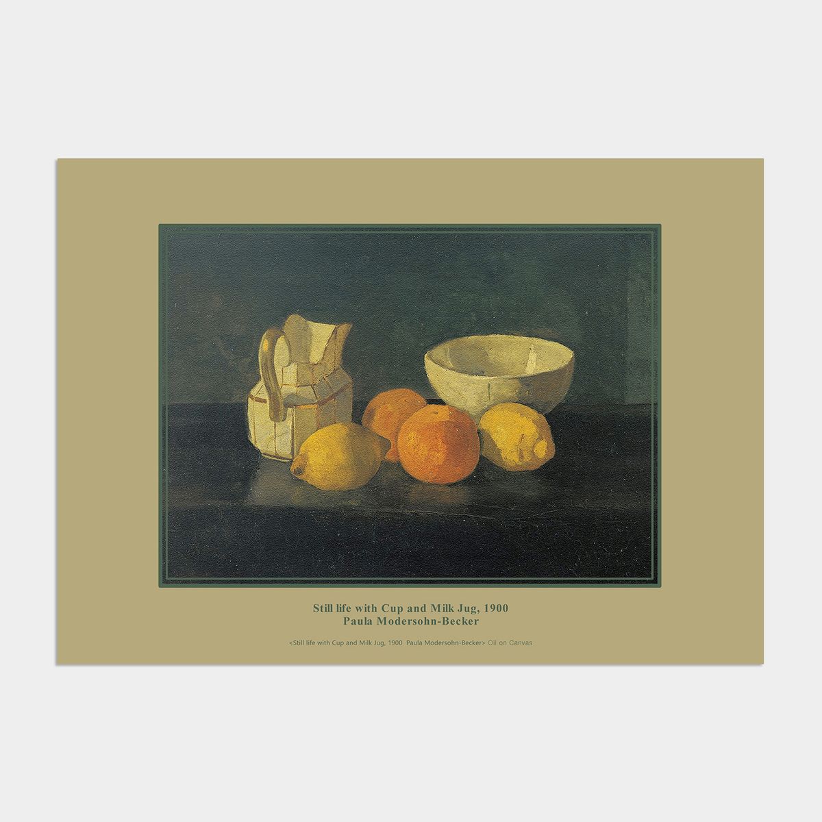 멜팅스튜디오(MELTING STUDIO) 빈티지 정물화 액자 인테리어 포스터 / 03번 Paula Modersohn-Becker - Still Life with Cup and Milk Jug 1900