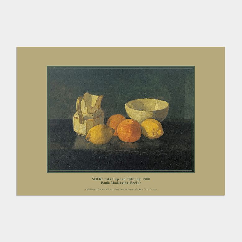 빈티지 정물화 액자 인테리어 포스터 / 03번 Paula Modersohn-Becker - Still Life with Cup and Milk Jug 1900