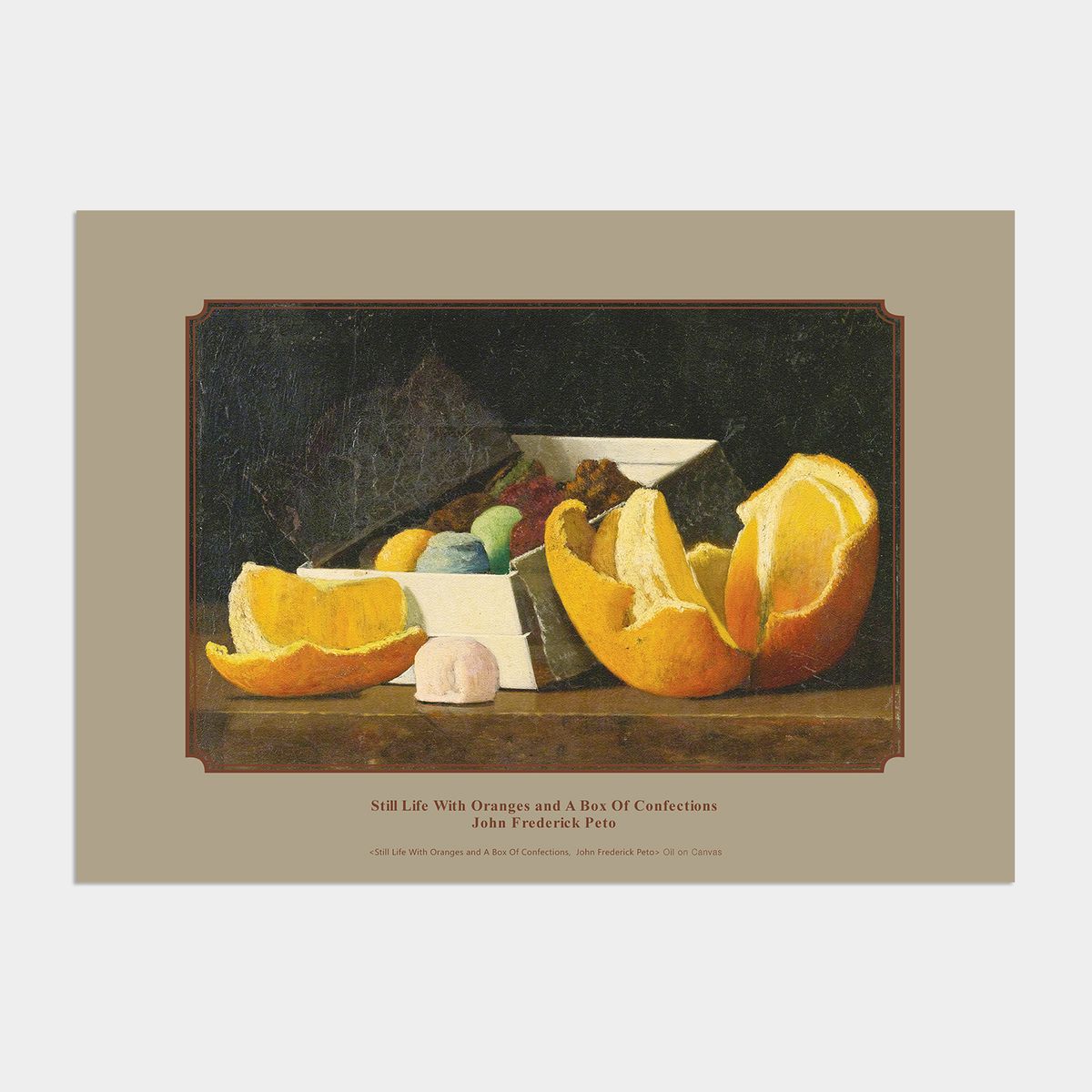 멜팅스튜디오(MELTING STUDIO) 빈티지 정물화 액자 인테리어 포스터 / 10번 John Frederick Peto - Still Life With Oranges and A Box Of Confections
