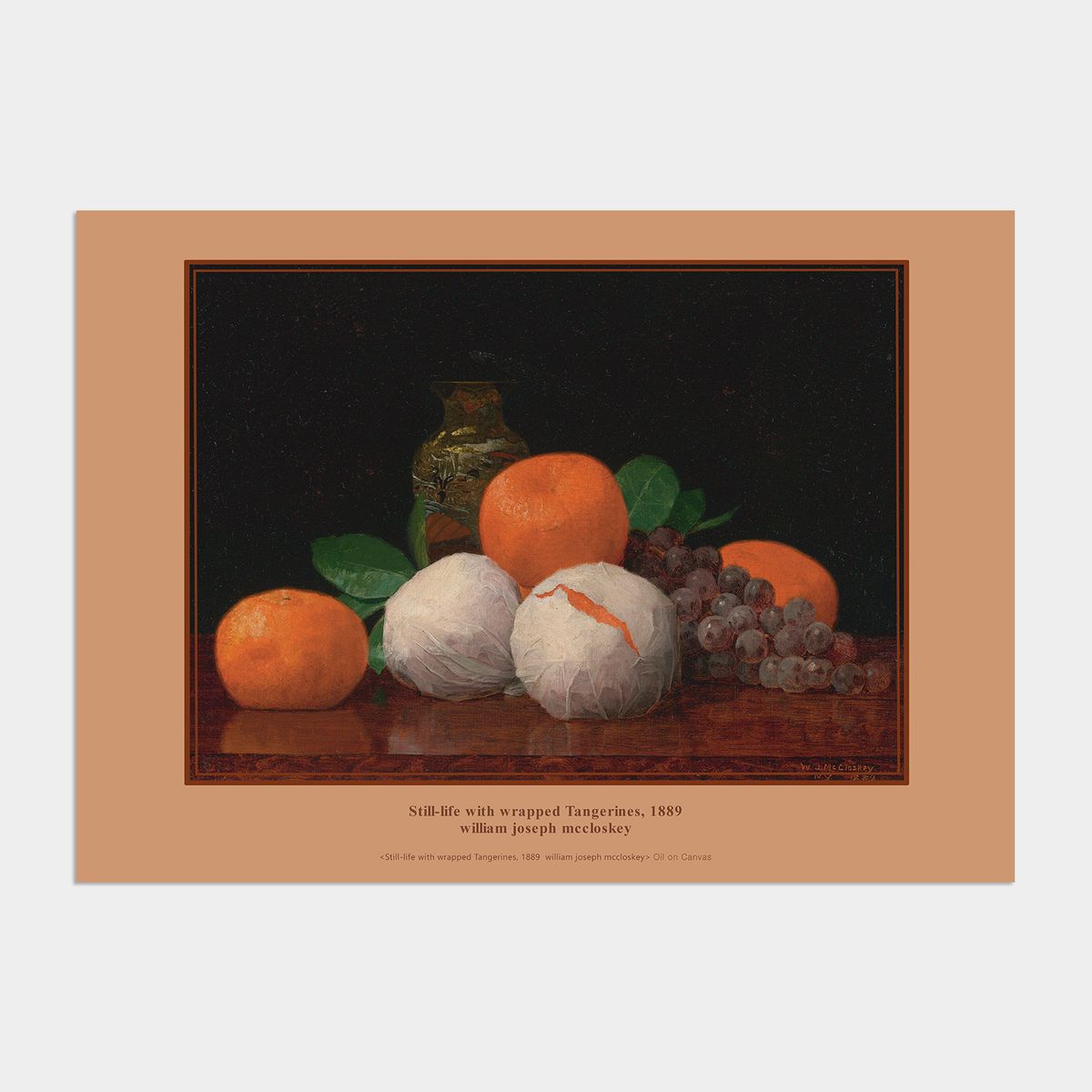 멜팅스튜디오(MELTING STUDIO) 빈티지 정물화 액자 인테리어 포스터 / 14번 William Joseph Mccloskey - Still Life with wrapped Tangerines 1889