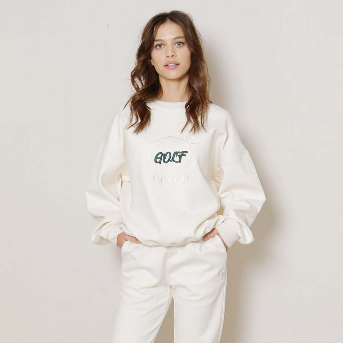 씨드느와(C DE NOIRS) THE GOLF SWEATSHIRT (IVORY/UNISEX)