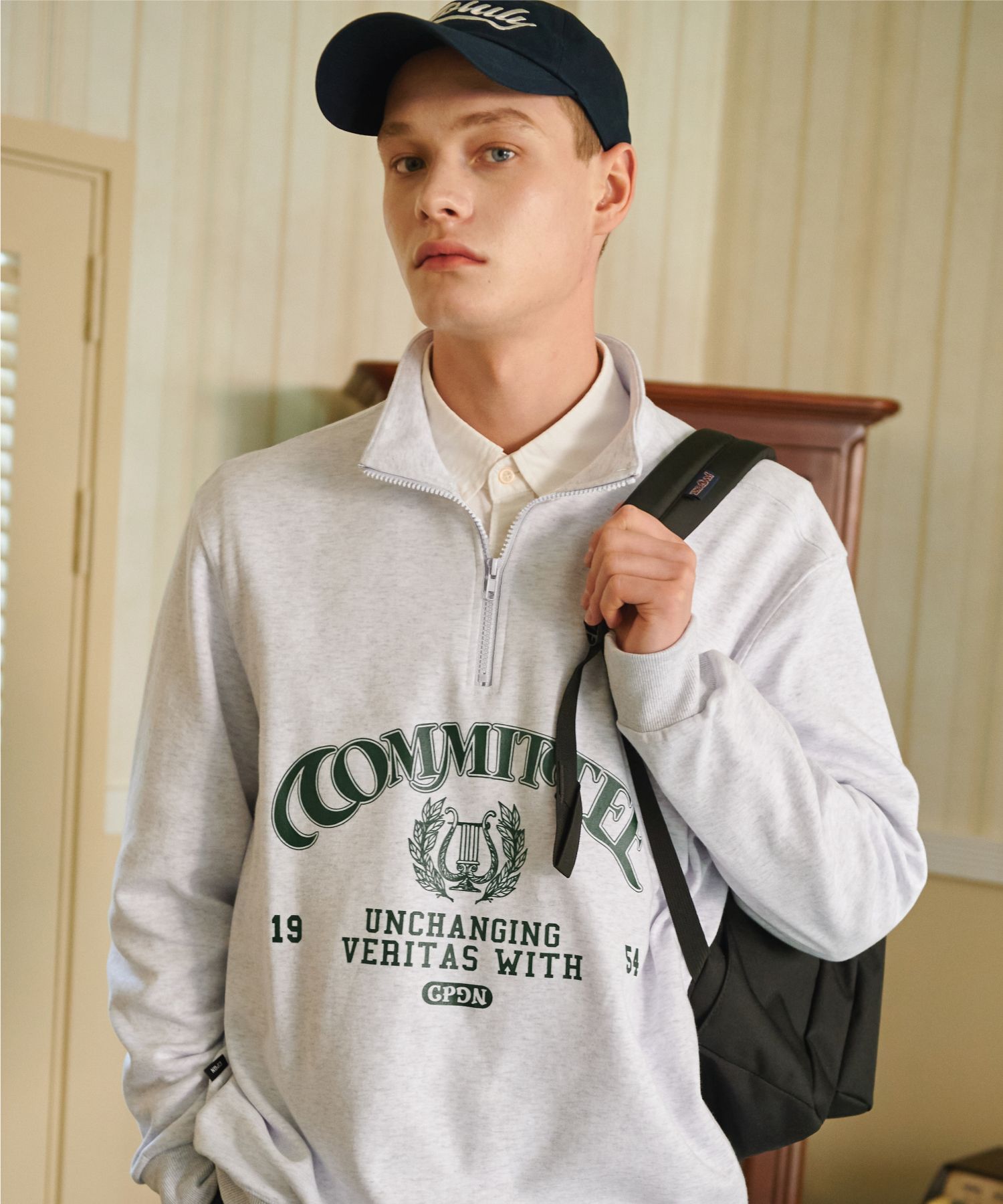 【CPGN STUDIO】Veritas Half Zip Up MUSINSA | CPGN STUDIO VERITAS HALF ZIP UP MELANGE WHITE