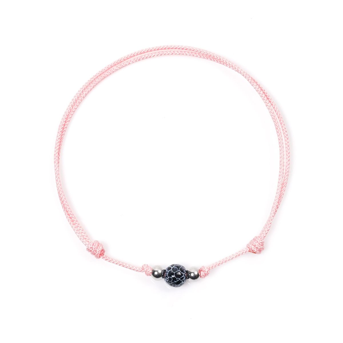 제이반스 클래식(JBANS CLASSIC) 블랙플라워포인트 스트링 길이조절 매듭팔찌 (C2201-AC822_PK)