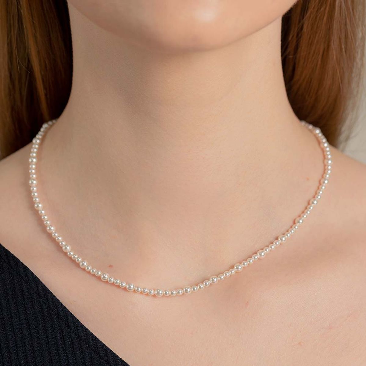 세라보니또(CERABONITO) [39cm] 원터치 자석 믹스 진주목걸이2 (3&4mm)