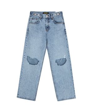 솔트 디스트로이드 와이드 데님 팬츠