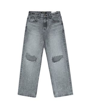 솔트 디스트로이드 와이드 데님 팬츠