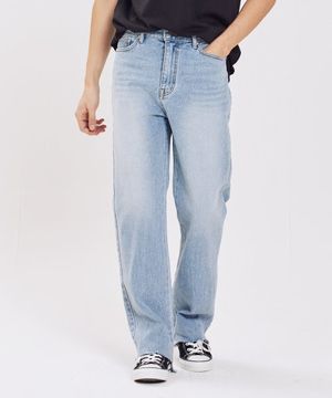 하이플래닛 컷팅 와이드 데님팬츠(라이트블루)