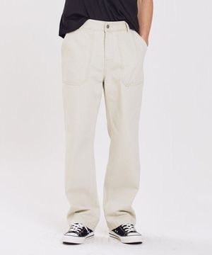 하이플래닛 퍼티그 와이드 코튼팬츠(라이트카키)