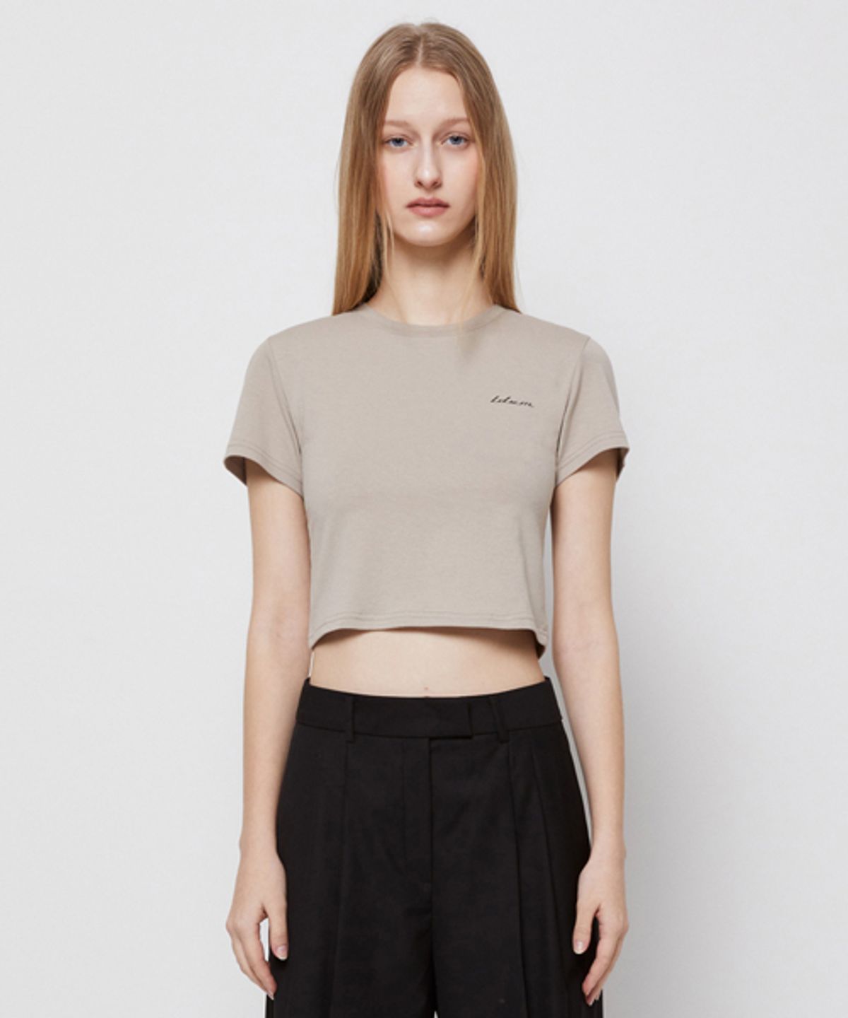 레이디 볼륨(LADY VOLUME) TEENAGER CROP T-SHIRT_BEIGE