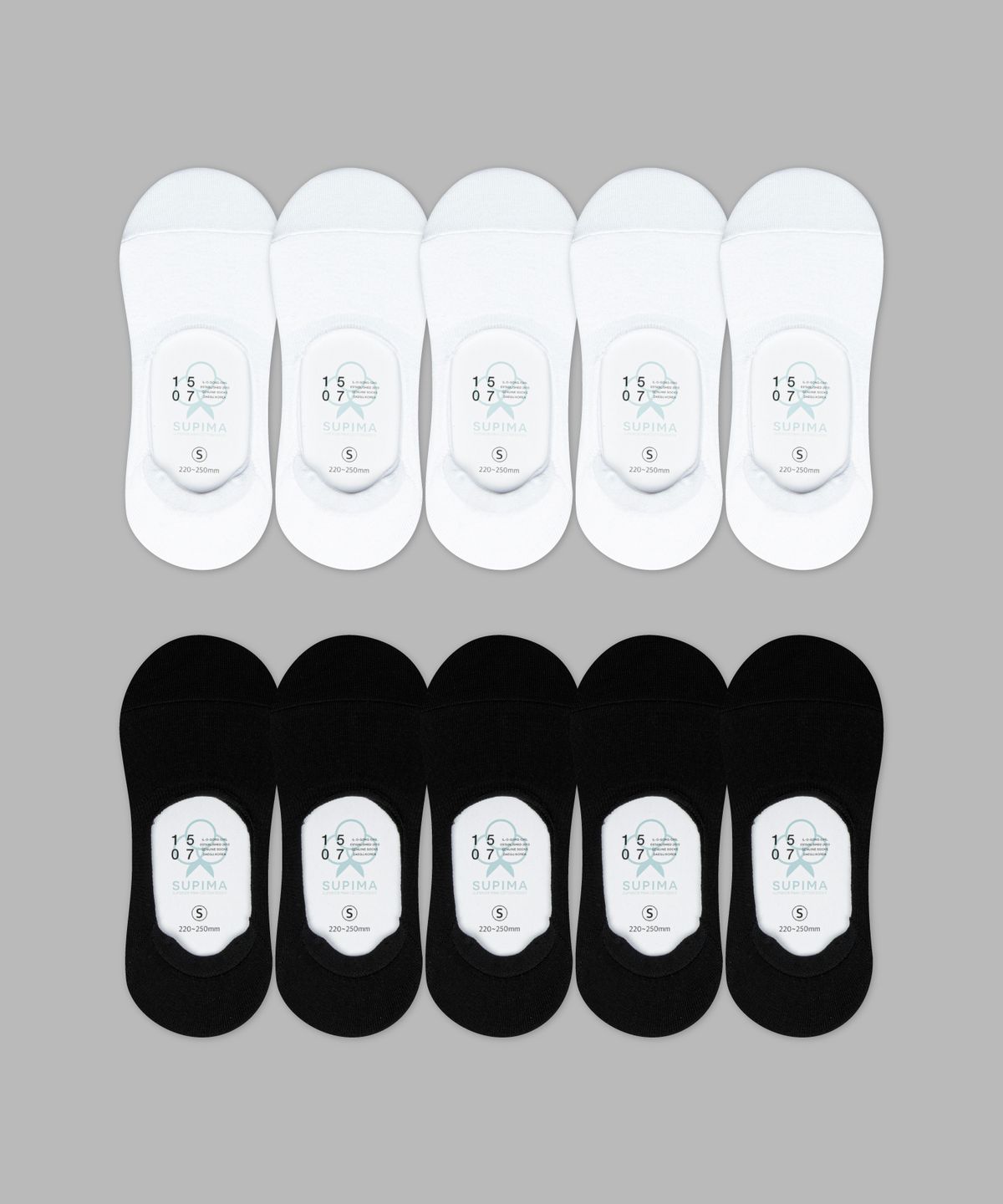 일오공칠(IL-O-GONG-CHIL) [10PACK] 1507 수피마 페이크 삭스 _ 스노우 화이트/블랙