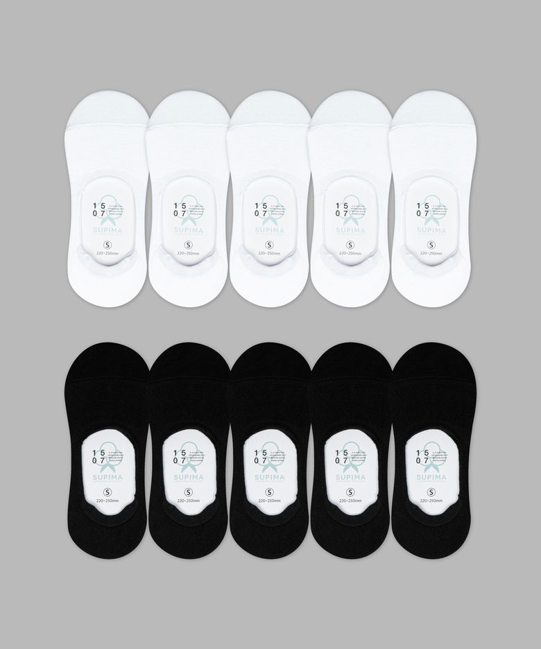 [10PACK] 1507 수피마 페이크 삭스 _ 스노우 화이트/블랙