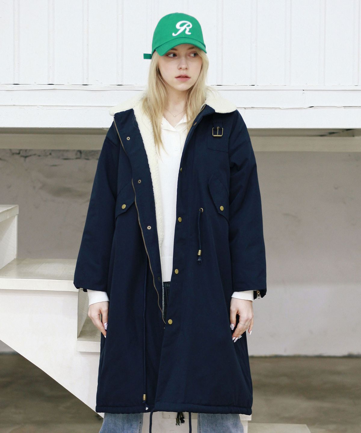 엔오티(NOT) Over-fit fleece string long field coat