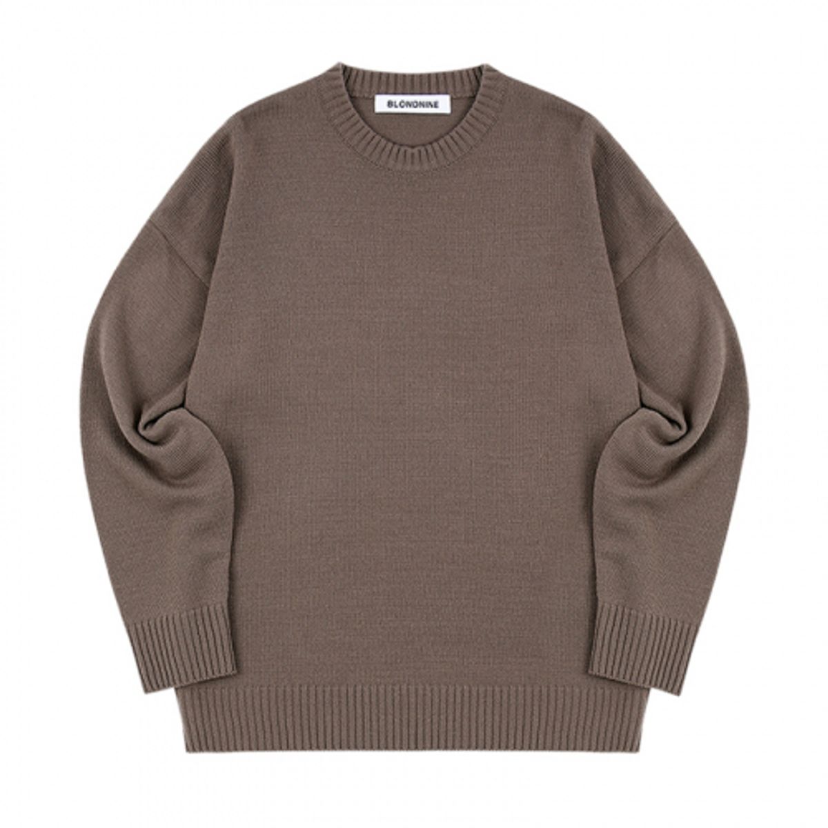 블론드나인(BLOND9) ROUND KNIT SWEATER_BROWN