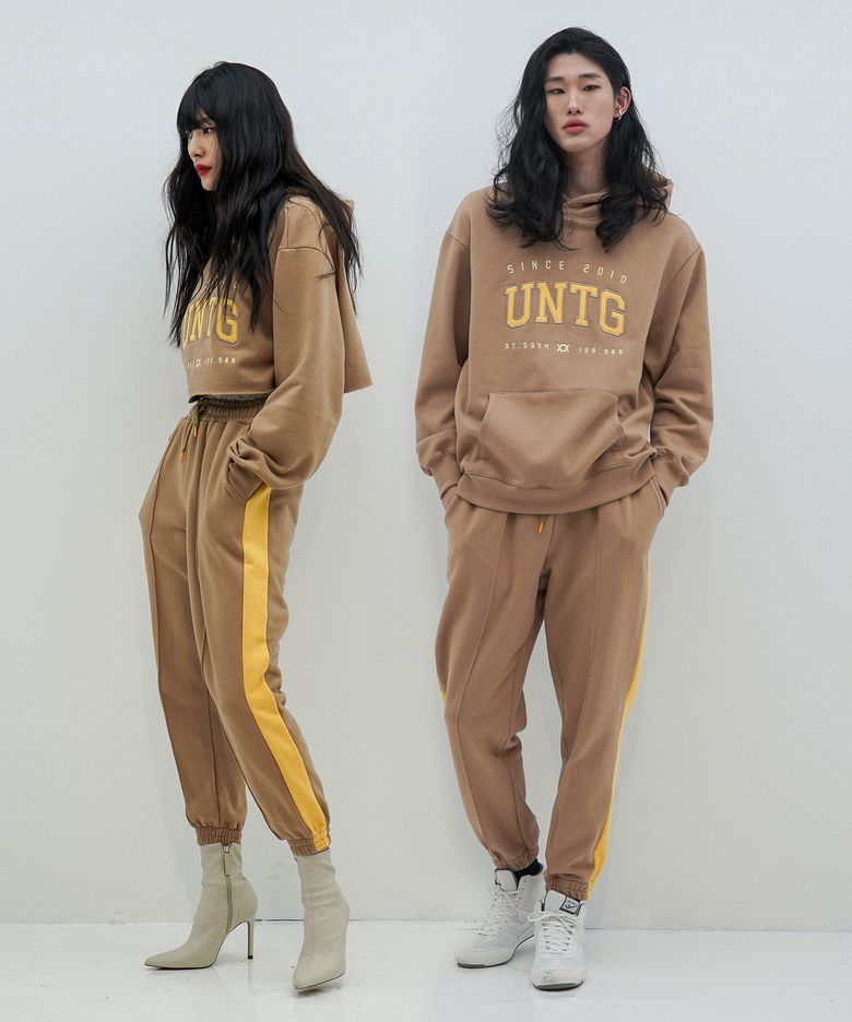 스트링 웨이스트 저지 스웨트 팬츠[Brown(UNISEX)]_UTP-FP02